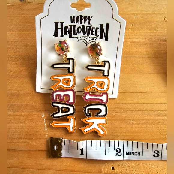 LOT of 2 Halloween Trick or Treat & Glow in the Dark Pumpkin Earrings Orange - Picture 7 of 10